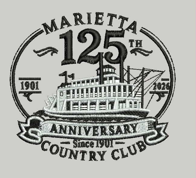 Custom embroidered Marietta Country Club logo